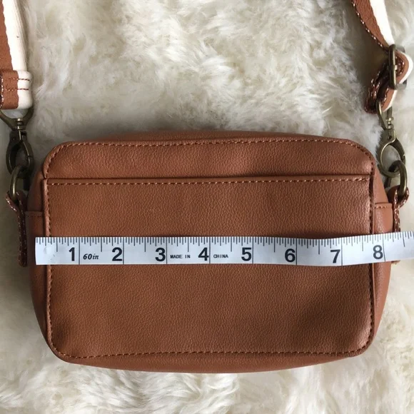 Thirty One Brown Vegan Leather Crossbody Brass Hardware - Picture 10 of 11